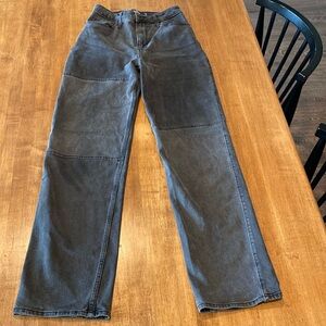 Hollister Ultra High Rise DAD Jean Vintage Stretch in black gray color block W24
